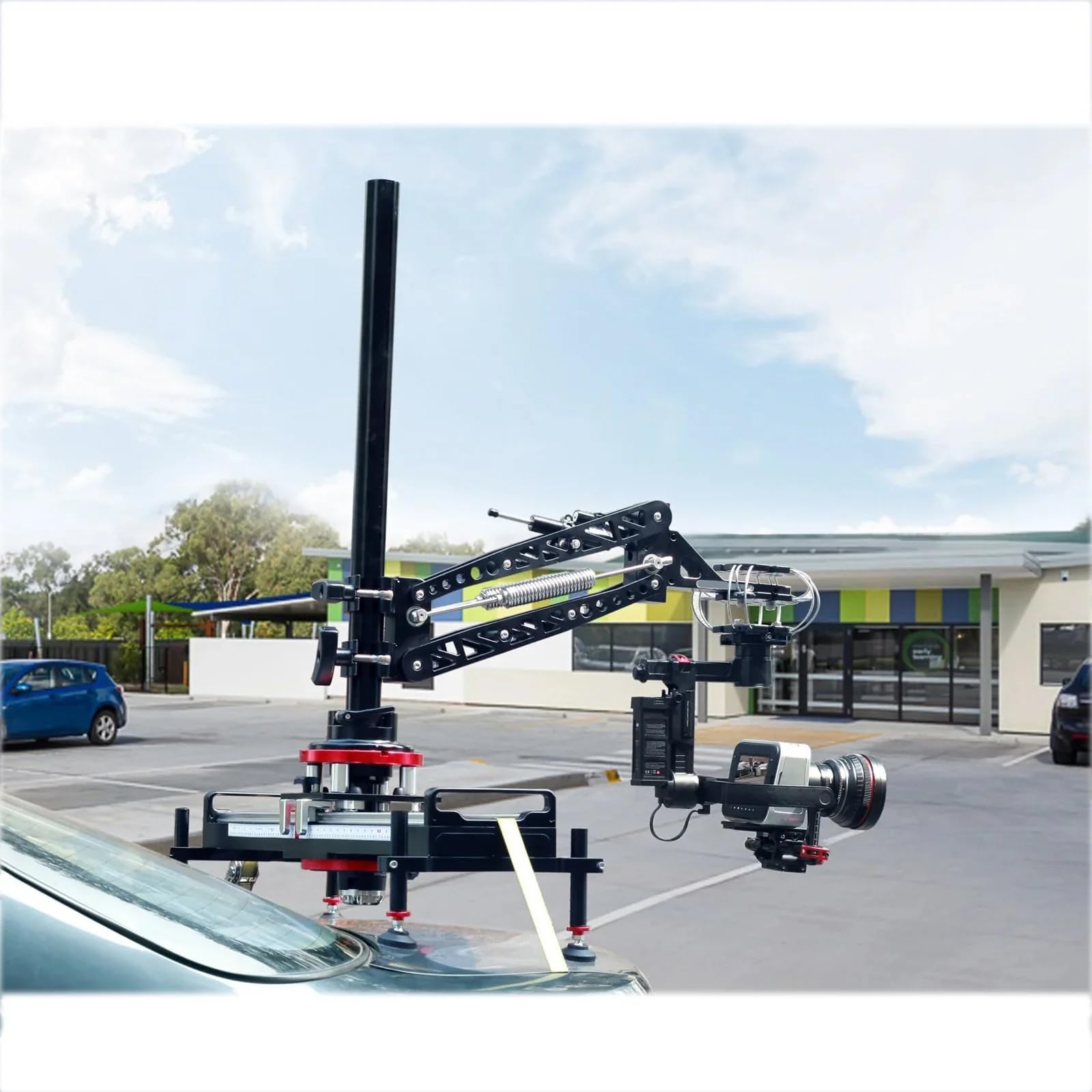PROAIM Palo per ponteggio con attacco Mitchell per bracci antivibrazione e gimbal a 3 assi. Leva di bloccaggio a molla. Per rigging su slider e altro (VI-252-01)