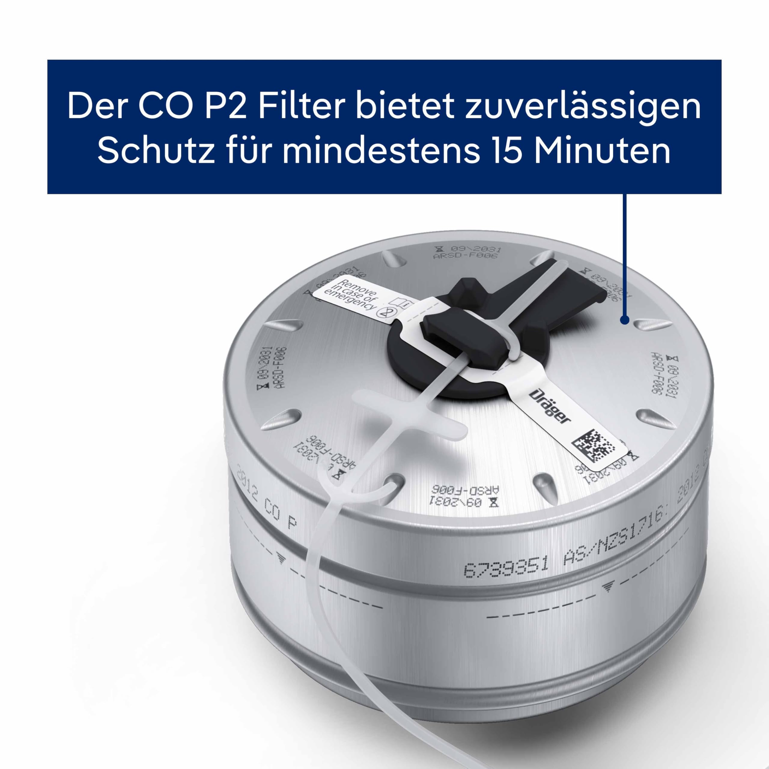 Dräger PARAT 5520 Brand-Fluchthaube mit Soft Pack | Effektive Rettungshaube zum Schutz vor Brandgasen wie Kohlenmonoxid (CO), 1 stück (1 erPack)