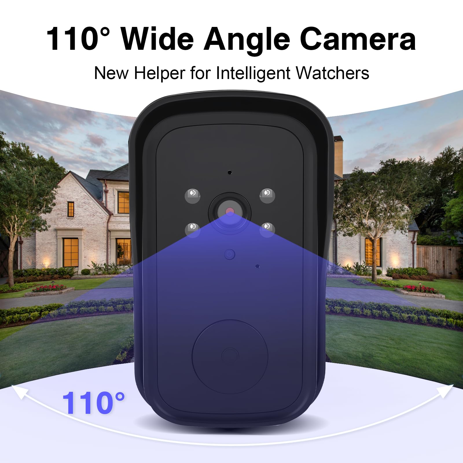 Visiophone sans Fil avec Caméra 1080p, Écran 4.3" HD, Vision Nocturne Grand Angle 110°, Sonnette Vidéo Extérieur
