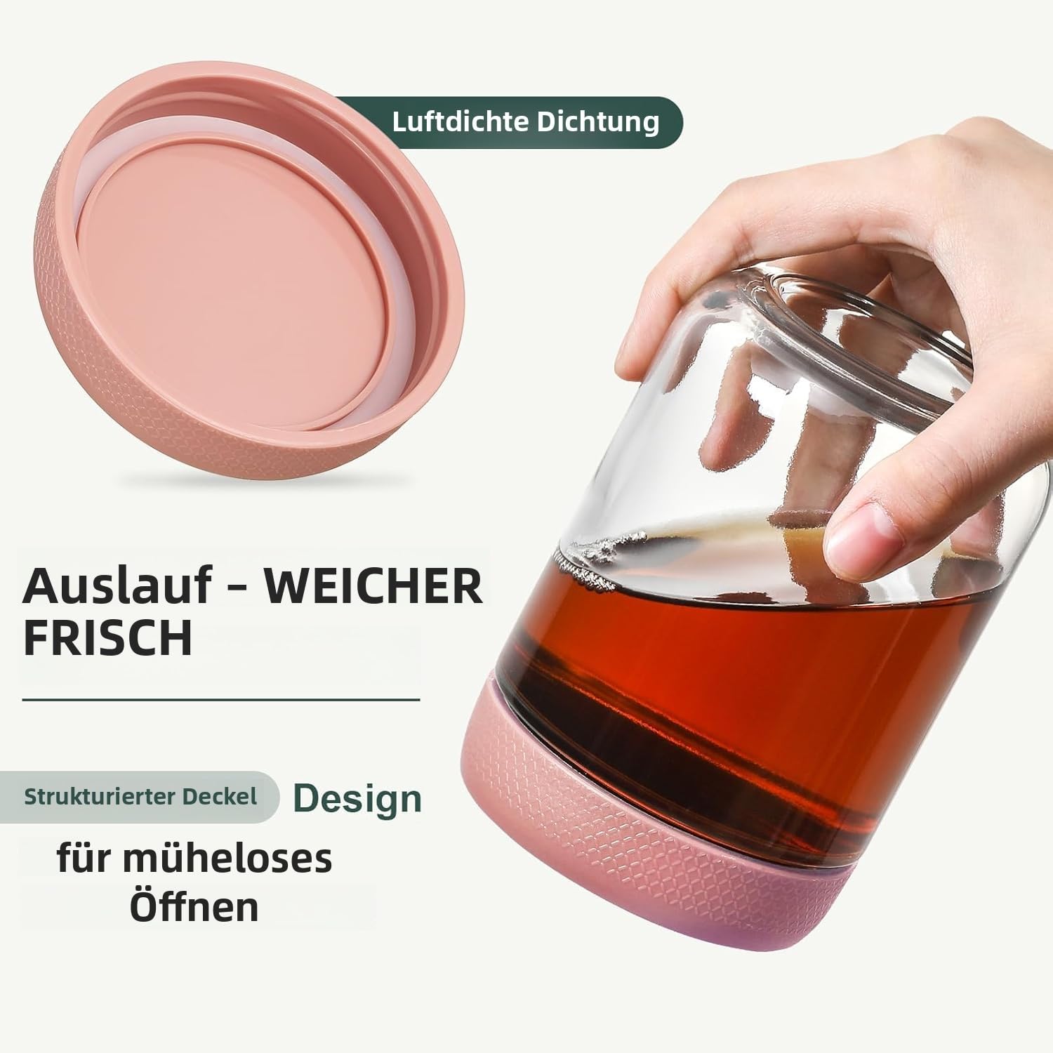 4 Stück Meal Prep Gläser 500ml Mit Bambusdeckel - Overnight Oats Gläser & Vorratsgläser