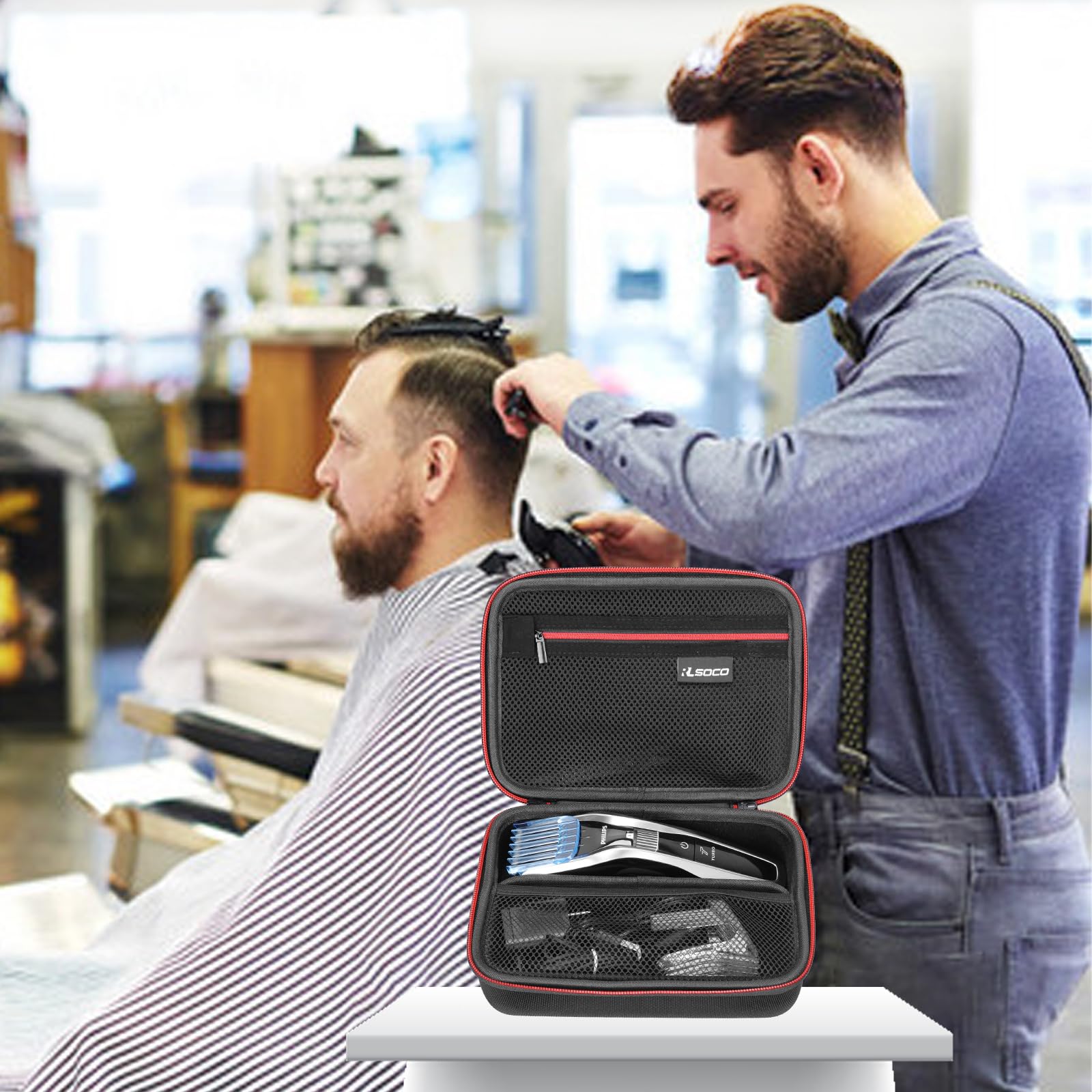 RLSOCO Étui pour Philips Hair Clipper Série 5000&7000&9000 Tondeuse à Cheveux HC5630/15,HC7650/15,HC9450/15,HC9450/20,HC5650/15,HC5632/15,HC5630/13(Étui Uniquement)