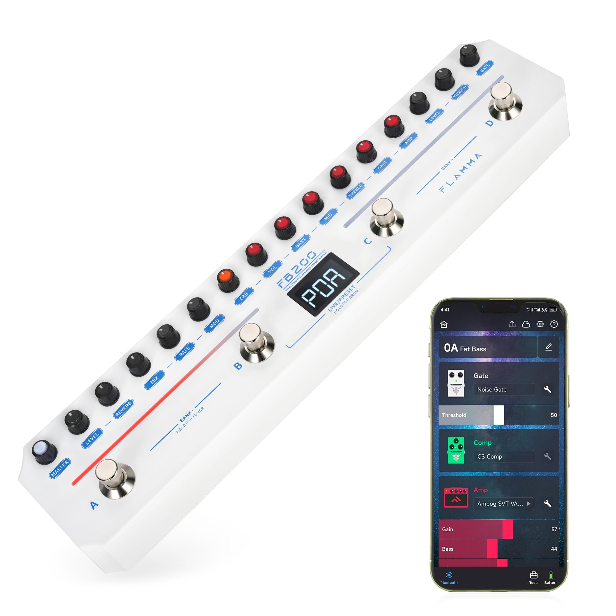 FLAMMA FB200 Intelligentes kombiniertes Effektpedal