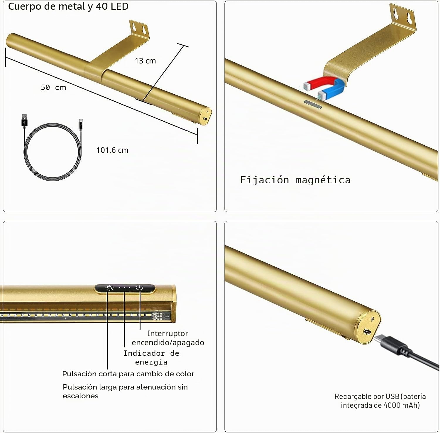 Lámpara de imágenes inalámbrica con mando a distancia, lámpara de imágenes con mando a distancia, LED recargable, iluminación de dardos, lámpara de pintura con 3 modos de iluminación para