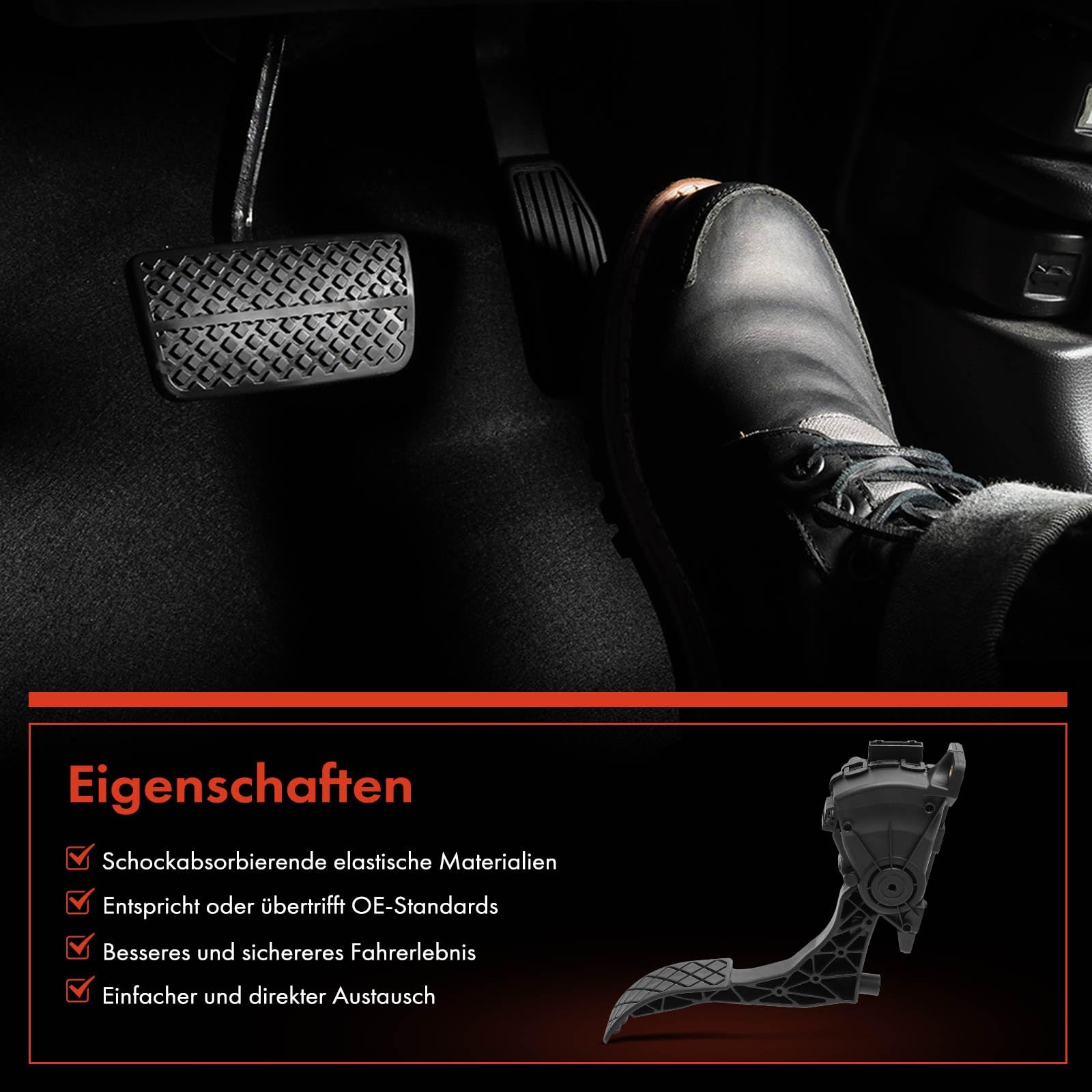 Frankberg Gaspedal Fahrpedalsensor mit Sensor für Linkslenker Kompatibel mit Golf IV 1J1 1997-2005 Polo 6C 6R 2011-2014 A1 8X1 8XK 2010-2018 A1 8X1 8XK 2010-2018 Replace# 6Q1721503M