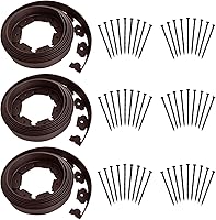 MTBGarden 60FT Brown No-Dig Landscape Edging Kit with 54 Spiral Spikes - Premium Flexible Yard Border Fence