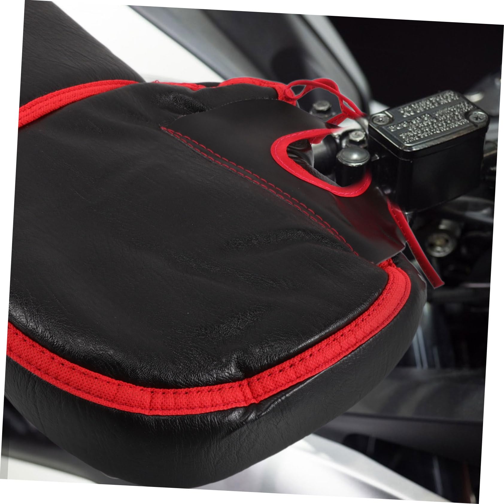 1 Par de Fundas para Puños de Motocicleta de Pu Negro