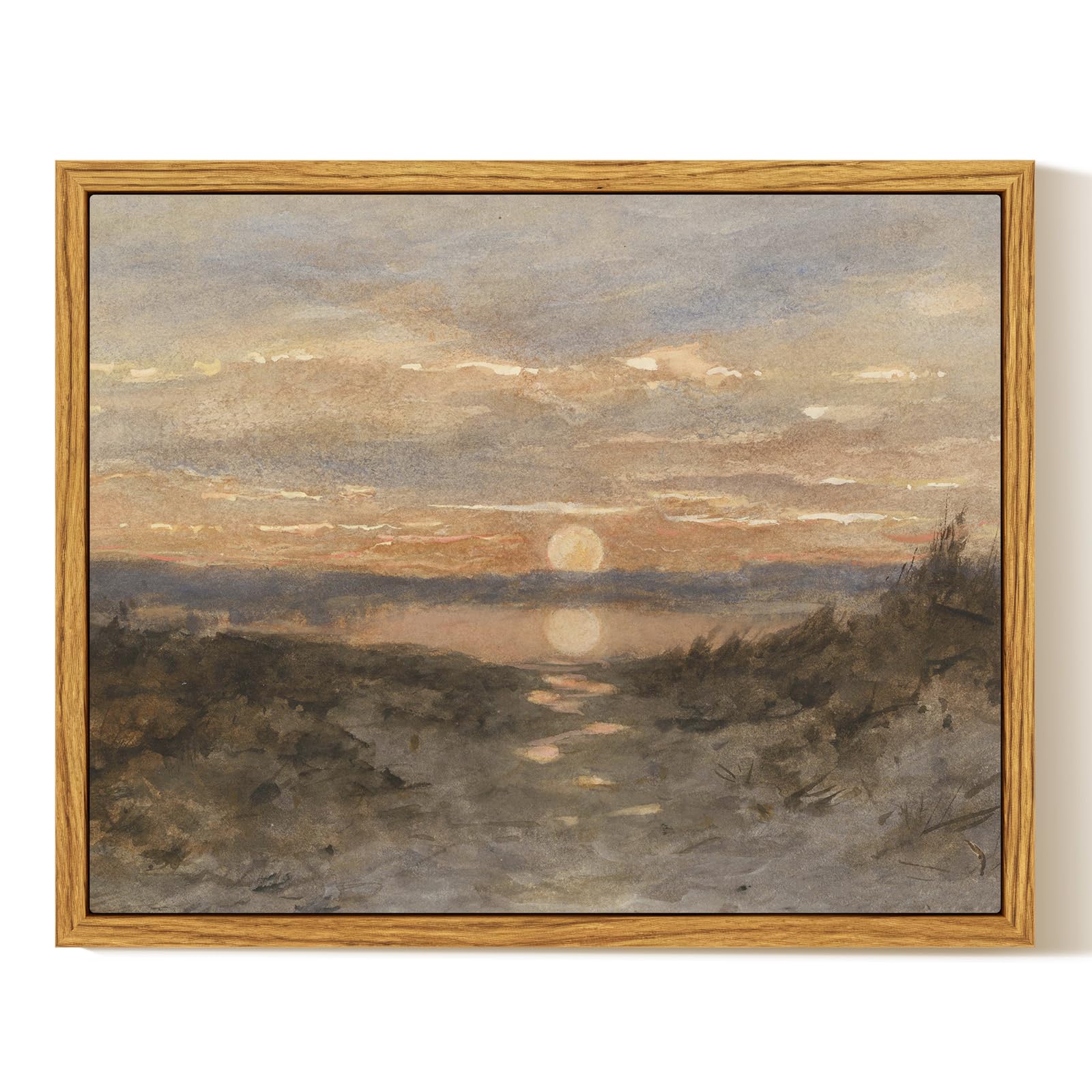 InSimSea Framed Canvas Wall Art, Meadow with Flowers Painting, Landscape for Living Room, Bedroom, Home, Bathroom Decor, 8x10 — view 213