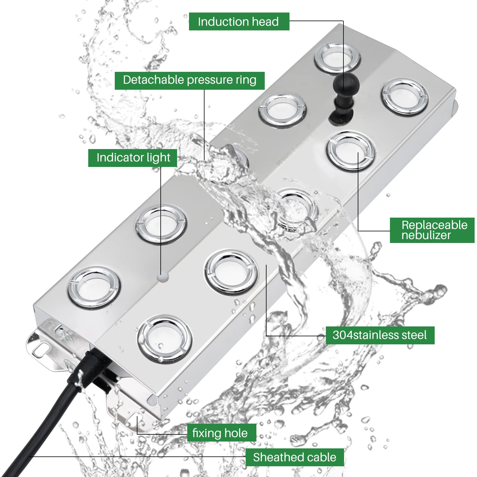 Nebelmacher 10 Kopf 7L/H Ultraschall Nebelgerät 350W Wasserdichtes Netzteil