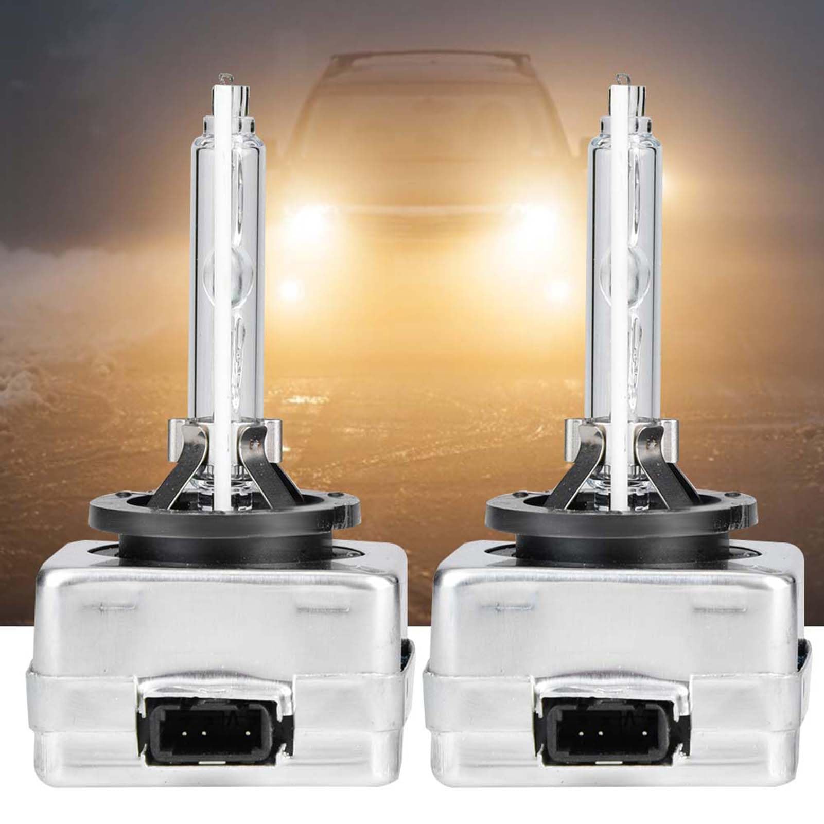 Lampadine per fari allo xeno D1S, sostituzione lampada frontale bianca da 2 pezzi 35W 6000K, con cablaggio isolato anti-interferenza Parti di illuminazione automobilistiche