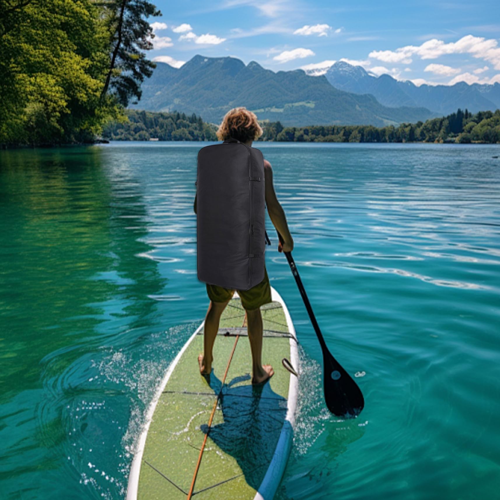 Paddle Board, Zaino per Paddle Board 37x16.5x9.5in con la tavola da Bordo Gonfiabile con Cerniera con Manico e Cinturino con Fibbia Nylon Paddle Board per sups, tavola da Surf, Borsa