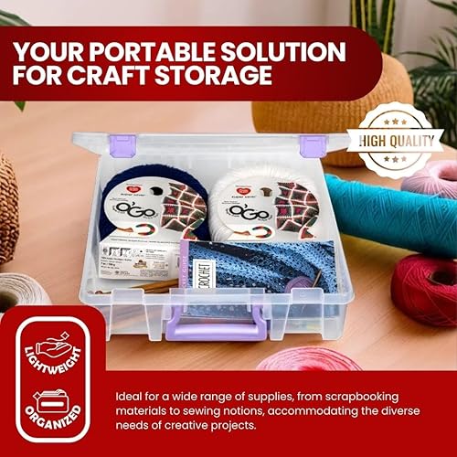 Miniatura 8 de ArtBin 6955JS Super Satchel - Caja de almacenamiento transparente para manualidades, color morado, paquete de 1