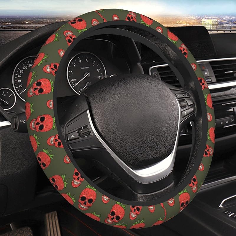 Capa para Volante Skull Berry YISHOW em Neoprene Elástico para Carro, 38,1 cm