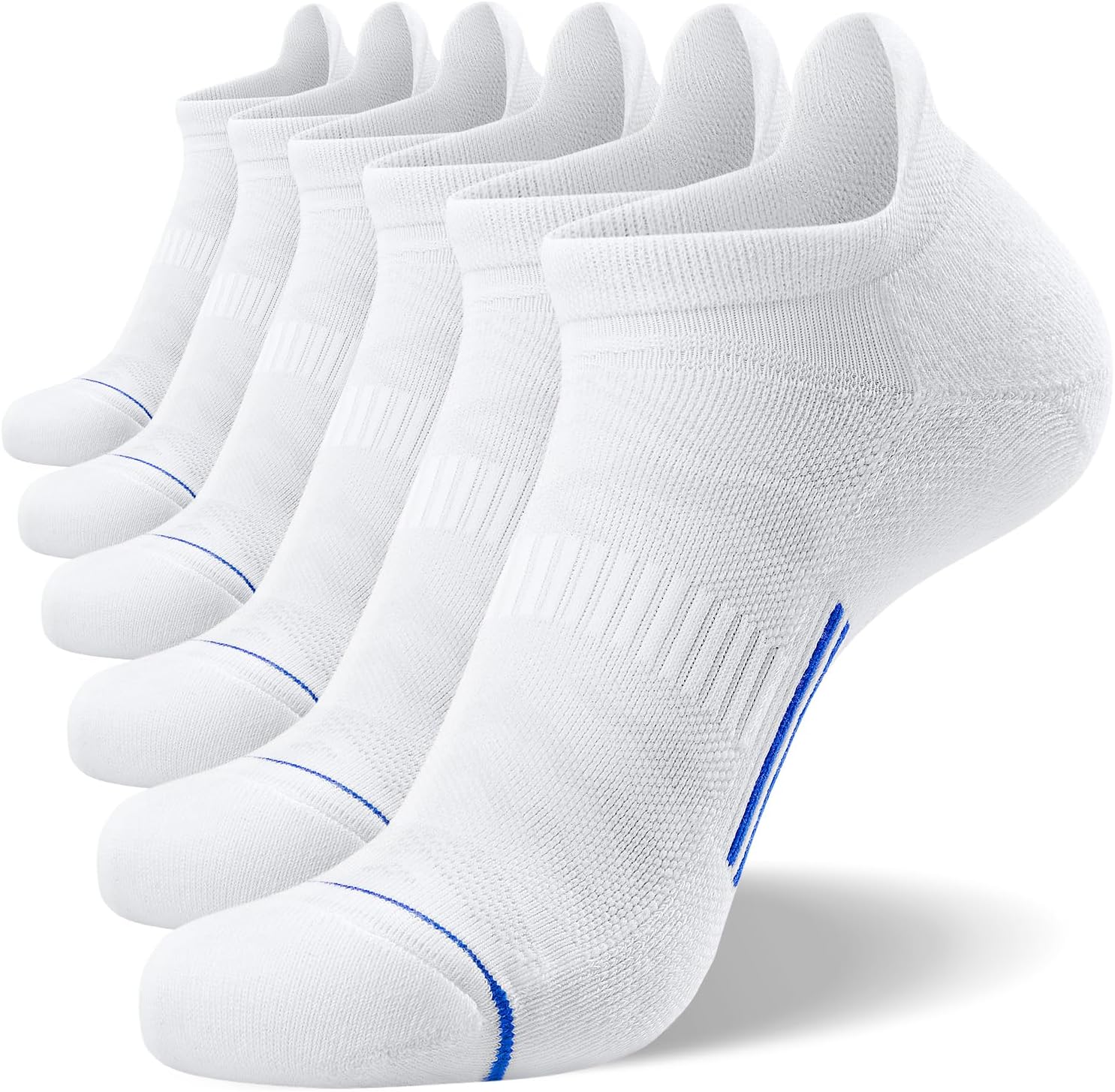 - Men's 6 Pack Ankle Running Socks Low Cut Cushioned Athletic Sports Socks 7-9/9-12/12-15
