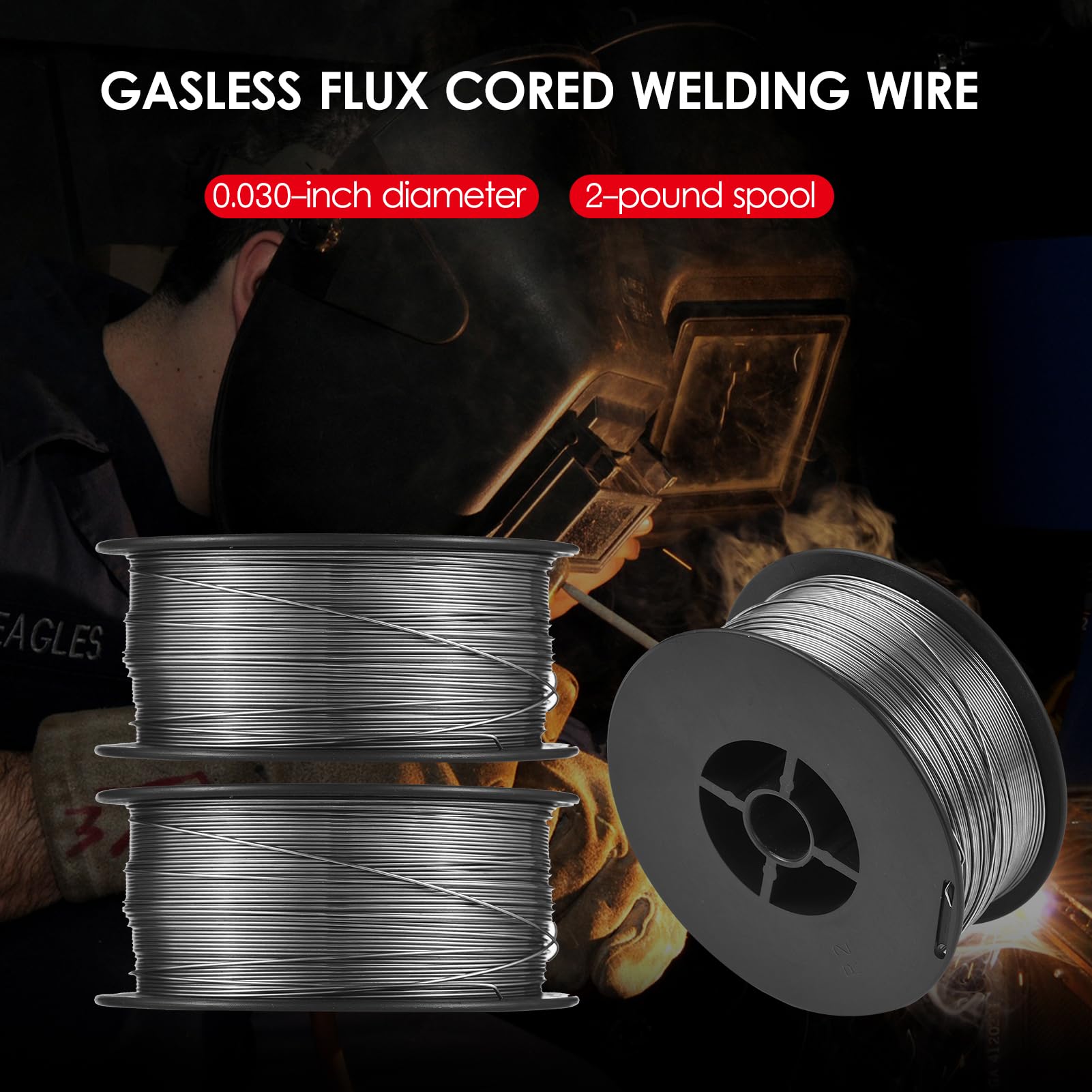 0,03 pollici 6,61 libbre Filo animato senza gas Bobina di filo animato per saldatura Autoprotetto 0,8 mm 3 kg/6,61 libbre （1 kg*3 pezzi））