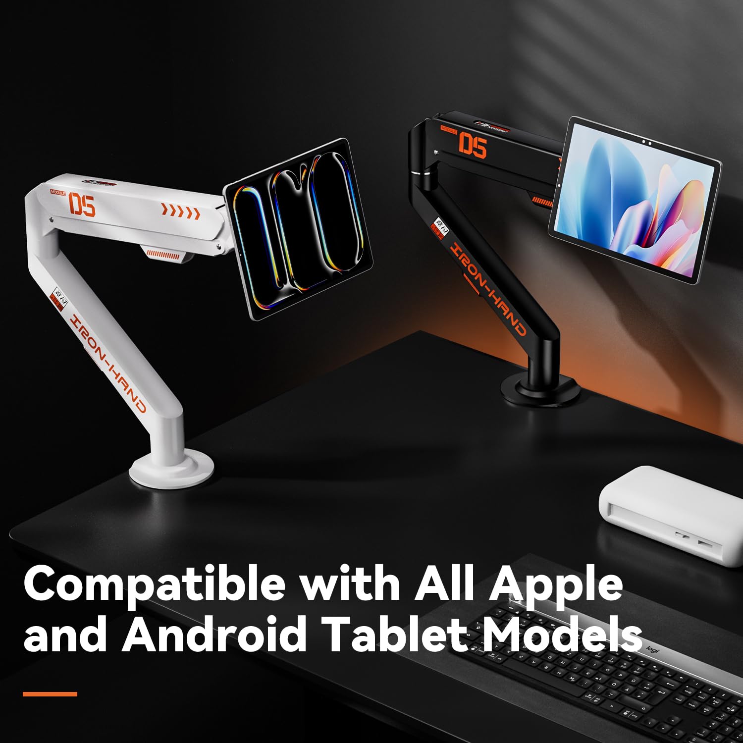 JINRAIKO Supporto magnetico per iPad, braccio regolabile pieghevole per DEST, nero