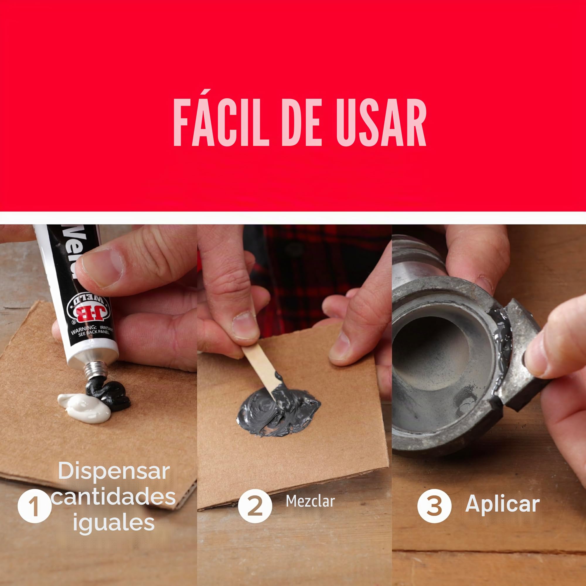 J-B Weld 8265S Epoxi reforzado de acero frío con endurecedor, 56.7 g (1)