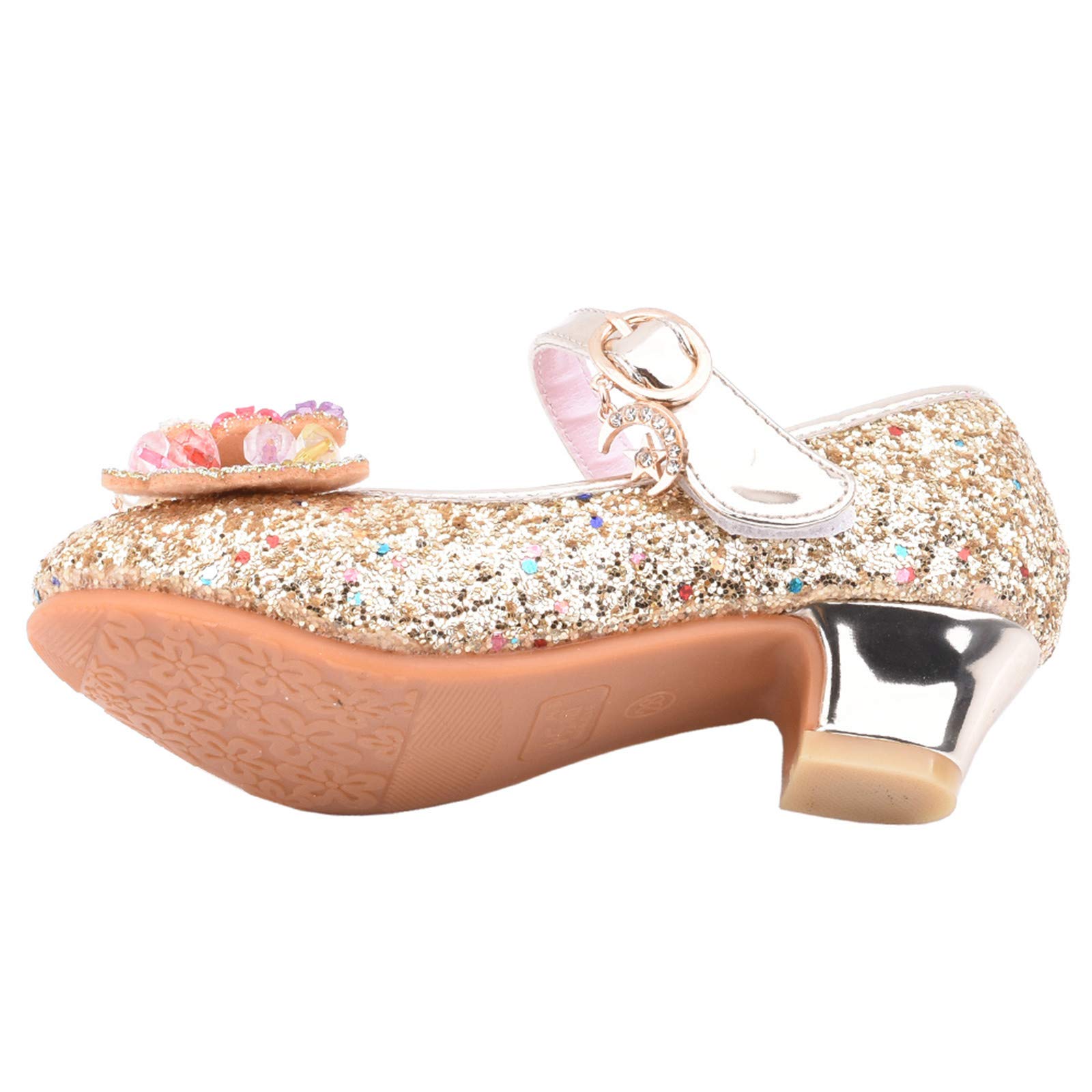 Zapatos de tacón alto para niña, zapatos de princesa, zapatos de lentejuelas, zapatos de princesa, cosplay, fiestas, bodas, sandalias elegantes para niñas, zapatos de tacón de bailarinas