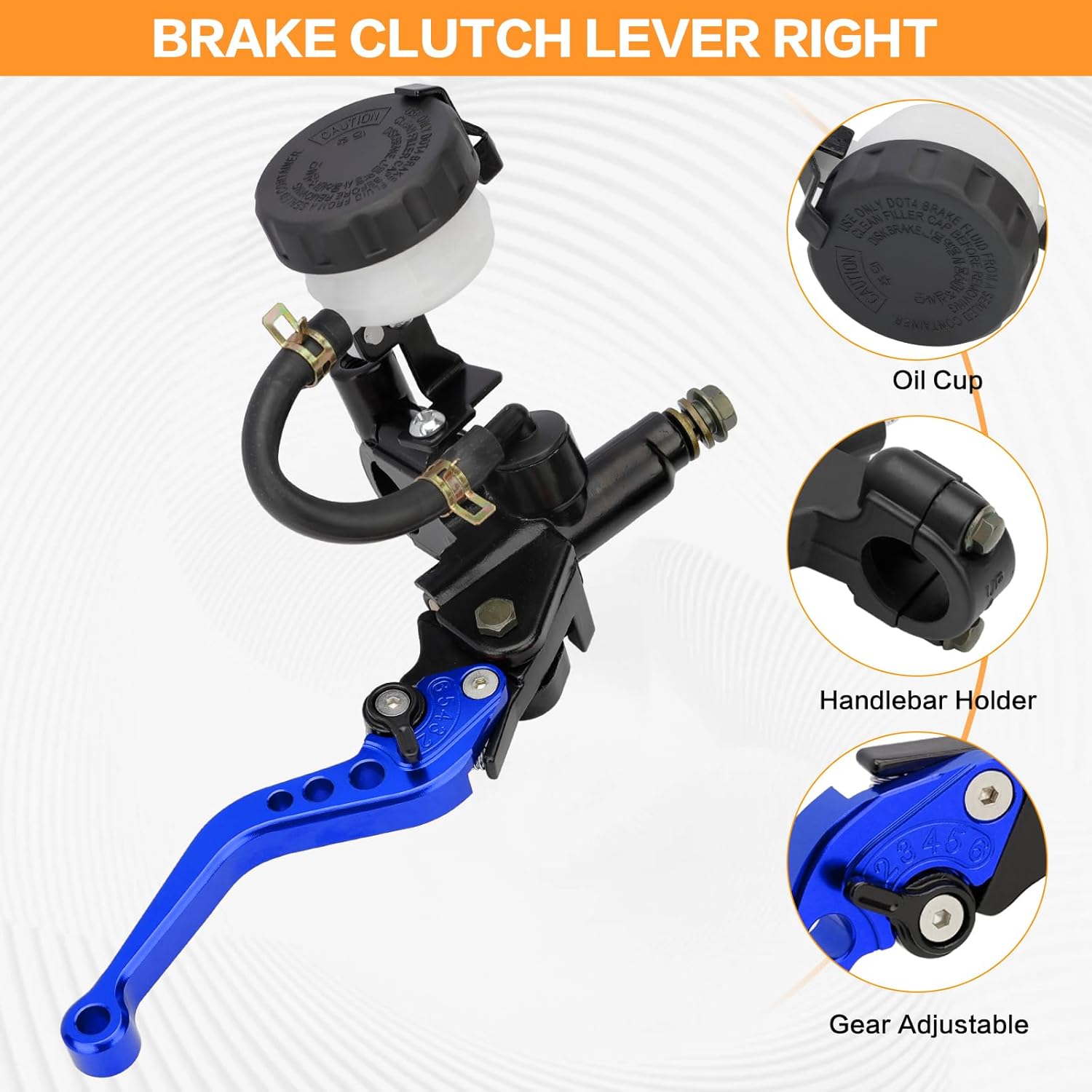 Motorcycle Brake Pump Lever 7/8" 22mm Hydraulic Master Cylinder Reservoir Clutch CNC Left & Right Set Universal Replacement for Harley Honda Kawasaki Suzuki Yamaha (Blue)