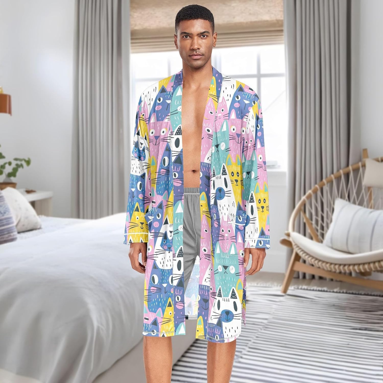 Peignoir Kimono Homme Robe De Chambre Ete Pour Homme Peignoir