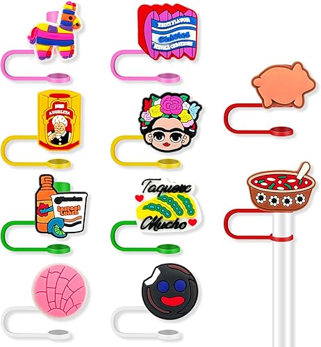 10 vasos con popote para vaso, de 0.315-0.394 in, protector reutilizable con puntas de popote para vasos médicos mexicanos, tapas para accesorios de