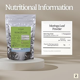 Zen Principle 2-Pack Premium Organic Moringa Oleifera Leaf Powder. USDA Certified Organic.