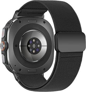 BXUXOHS Magnetic Elastic Bands Compatible with Samsung Galaxy Watch Ultra Band 47mm,Rugged Soft Fabric Strap Stretchy Nylon Sport Wristband for Galaxy Watch Ultra 2025/2024 for Women/Men