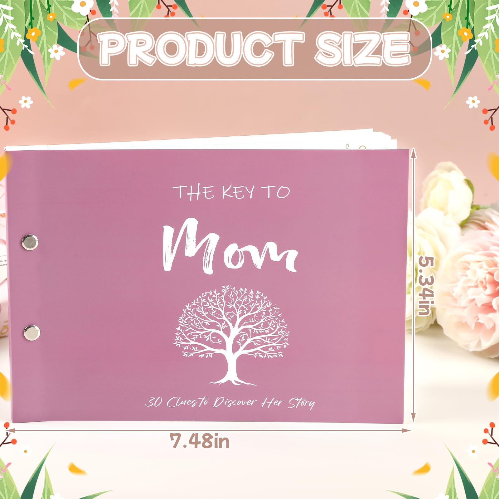 JULEASEL What I Love About Mom Book, Thoughtful Gift for Mom, Fill in the Love Book, Mother Daughter Journal, Fill-in-the-Blank Gift Book,Birthday Gifts for Mom