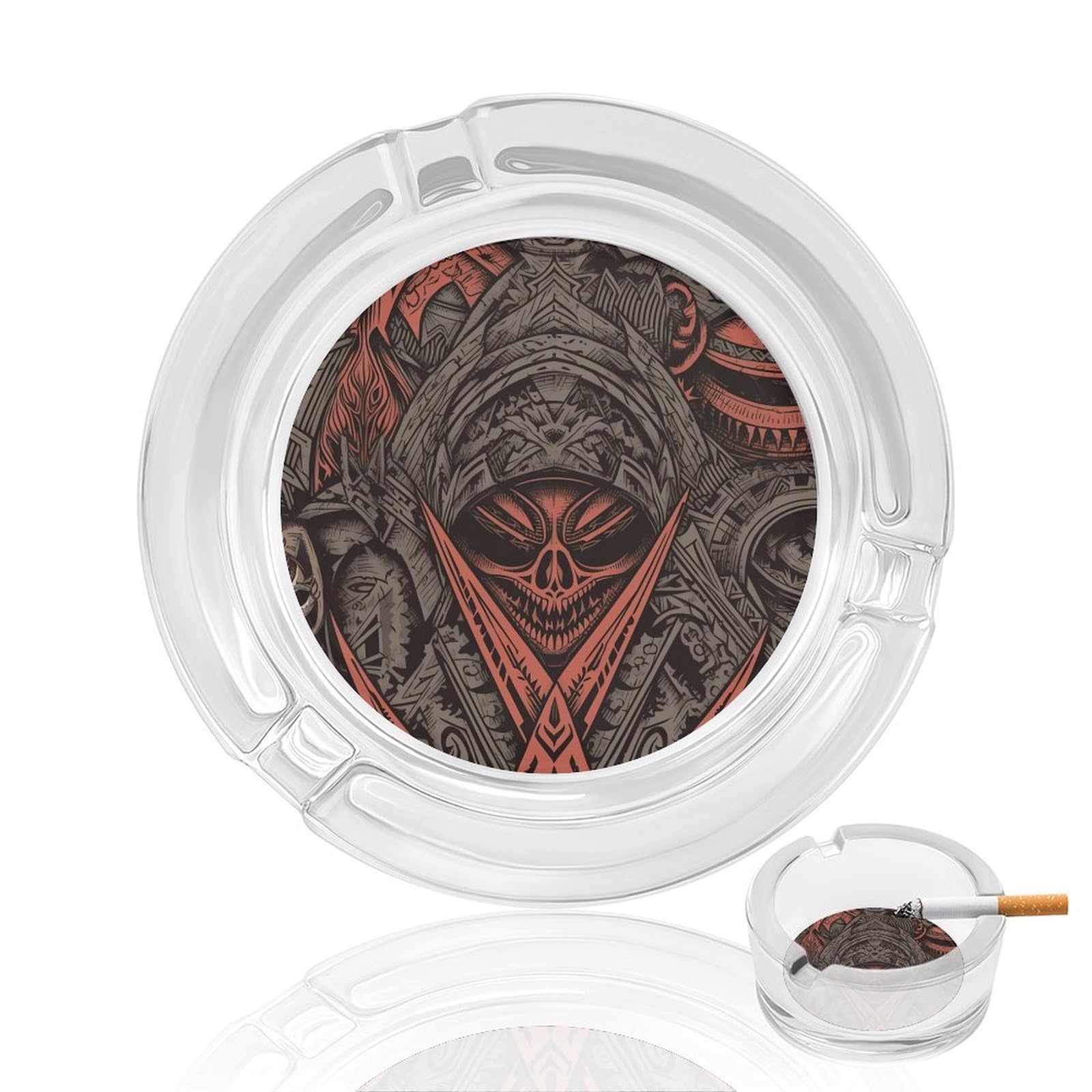 Cendrier en verre style horreur pour personnaliser votre coin fumeur sur le balcon
