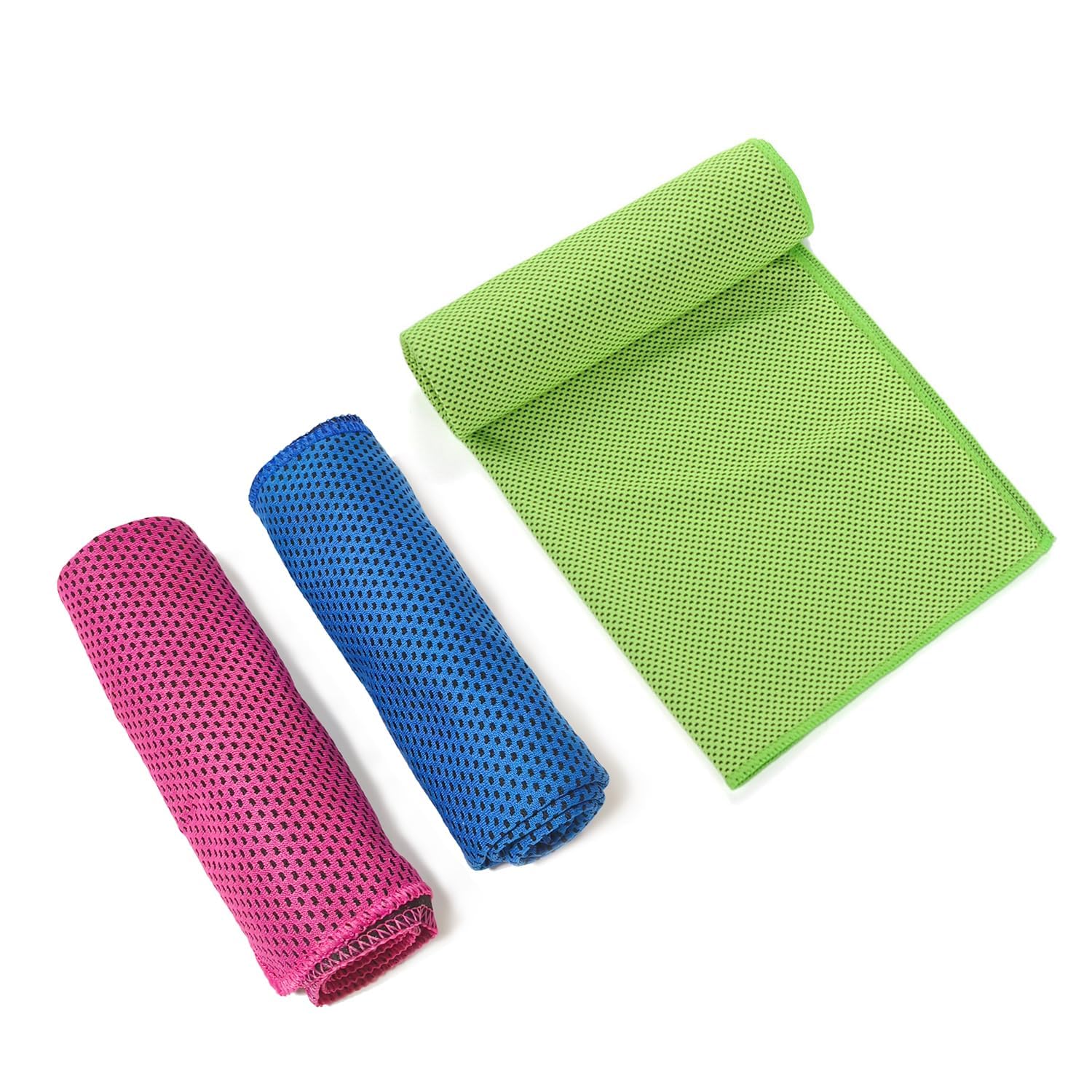 Asciugamani Di Raffreddamento, 3 Pezzi Asciugamano In Microfibra Con Manicotti In Silicone Portatili, Per Fitness, Yoga, Golf, Gli Sport All'Aperto (30 X 90 Cm, 3 Colori)
