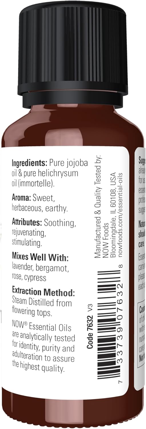 NOW Essential Oils, Helichrysum Oil Blend, Soothing Aromatherapy Scent, Steam Distilled, 100% Pure, Vegan, Child Resistant Cap, 1-Ounce - Image 2
