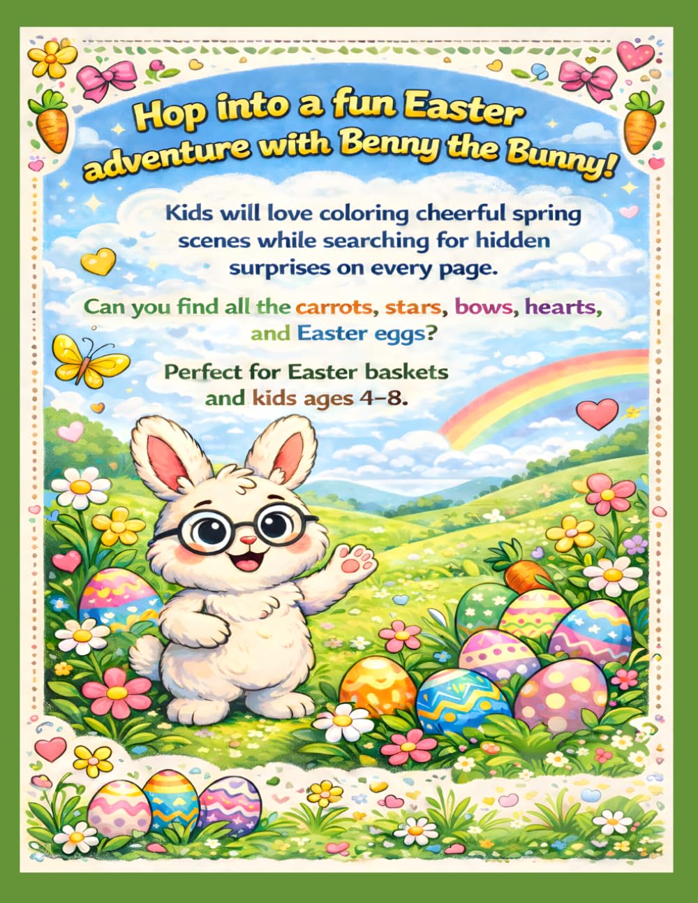 Bunny's Easter Seek & Find Coloring Book: A Fun Easter Egg Hunt Activity Book with Hidden Objects (The Meadow Adventure Series)