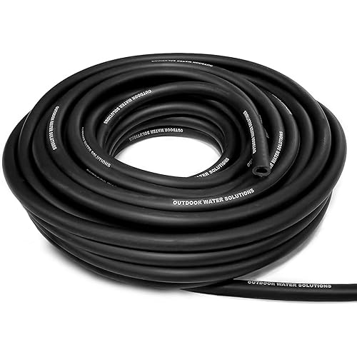 Outdoor Water Solutions Weighted Airline for Pond Aeration – 3/8" Inside Diameter | 100ft Roll | Self-Sinking Rubber Air Hose | Heavy-Duty, Flexible Tubing for Aerators & Diffusers