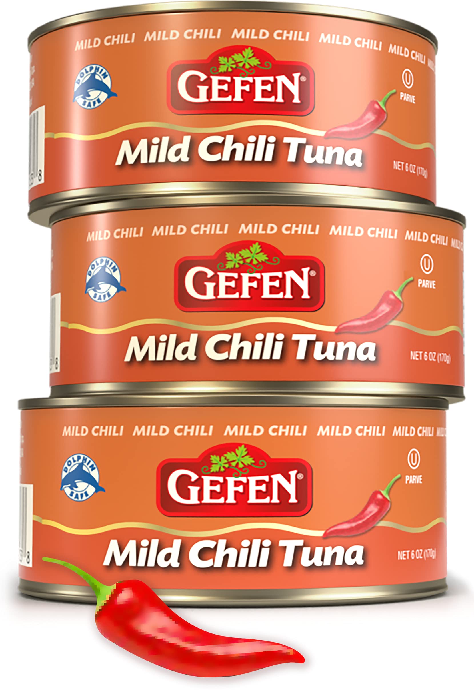 Gefen Spicy Chili Tuna 6oz, (Mild) | 3 Pack | Perfect for Sandwiches, Salads, & More | Dolphin Safe