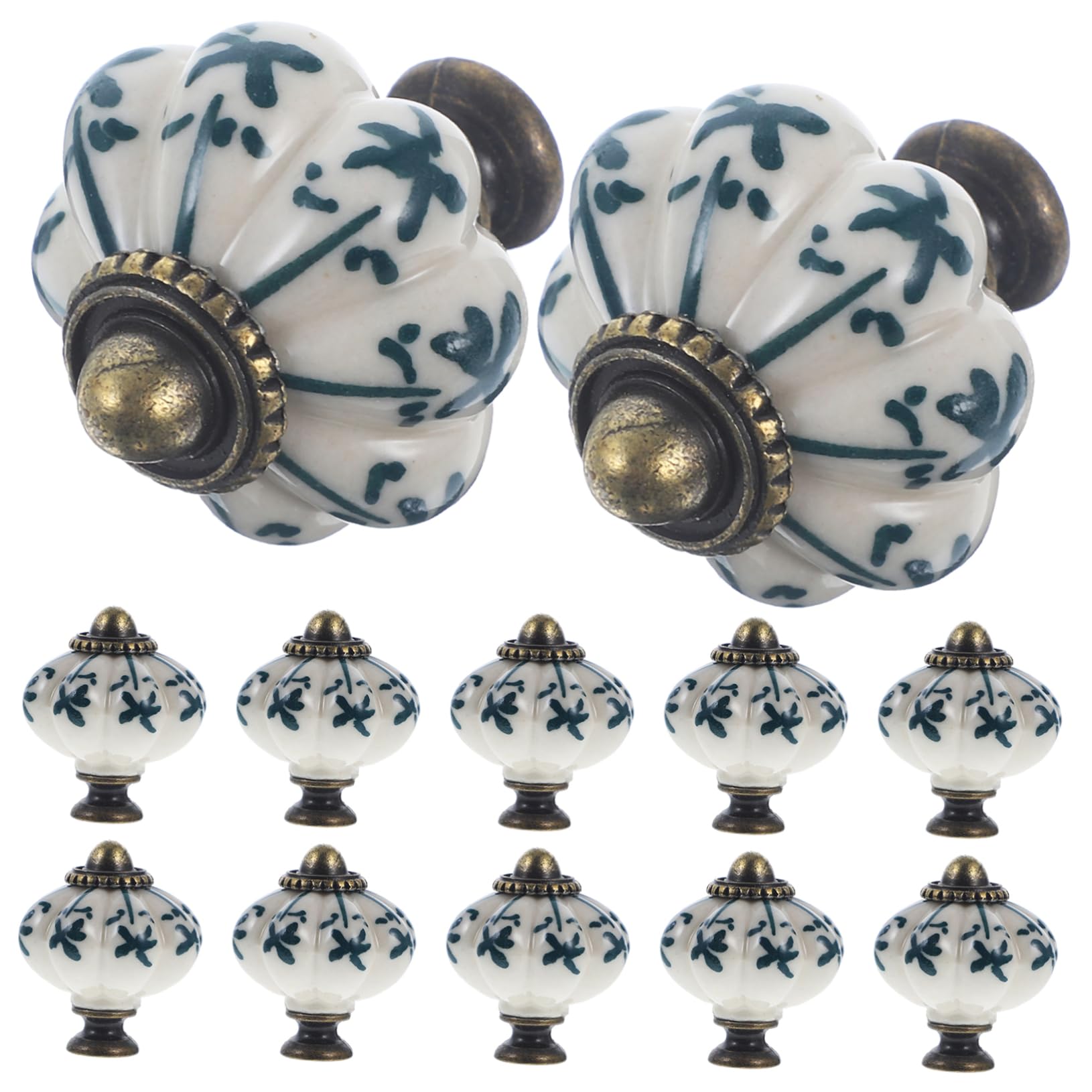Keramik Schrankknöpfe Kürbis 12 Stück Vintage für Schrank und Schublade