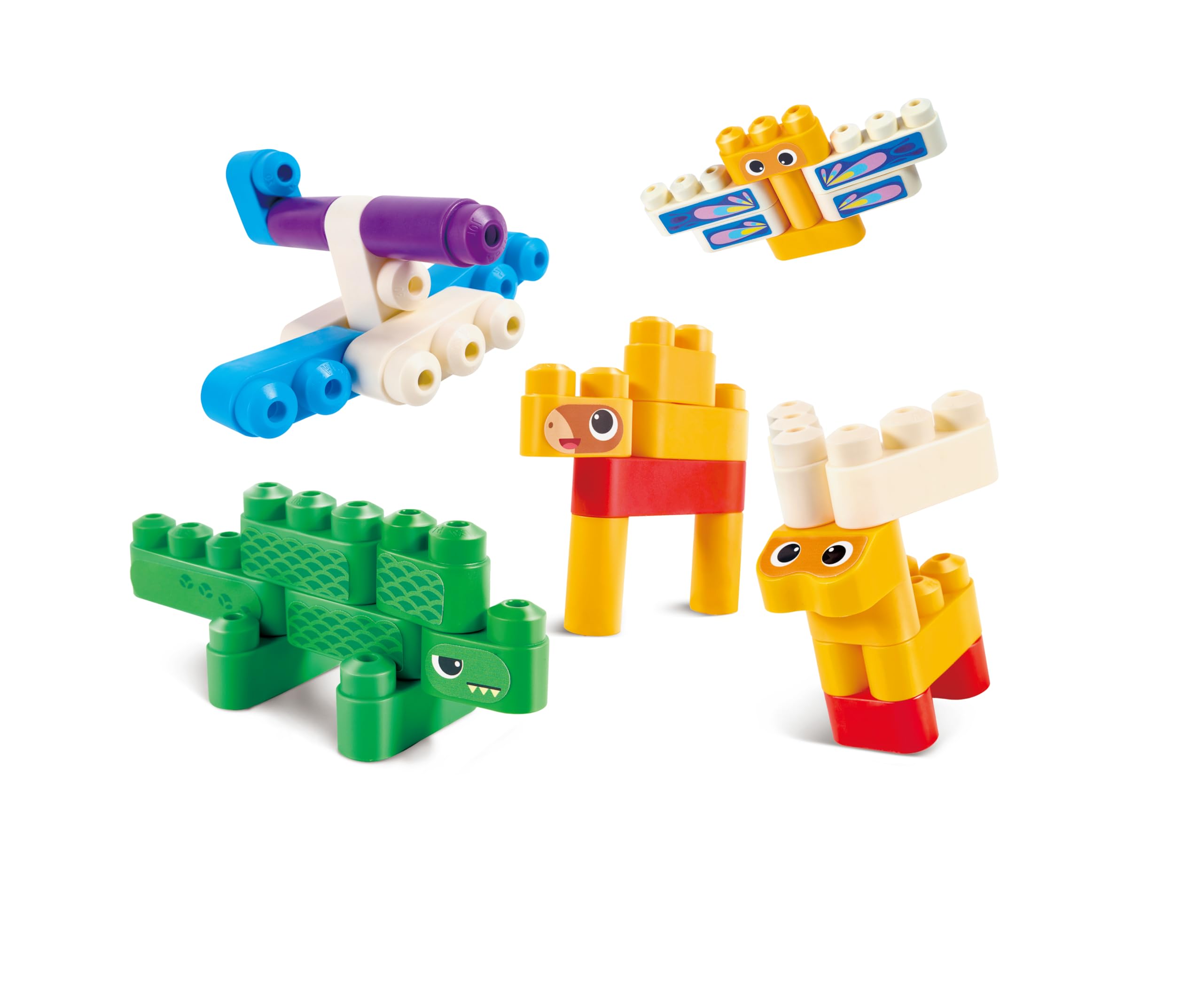 Hape PolyM ciężarówka holownicza, klocki konstrukcyjne z cyframi i cyframi, wielokolorowe