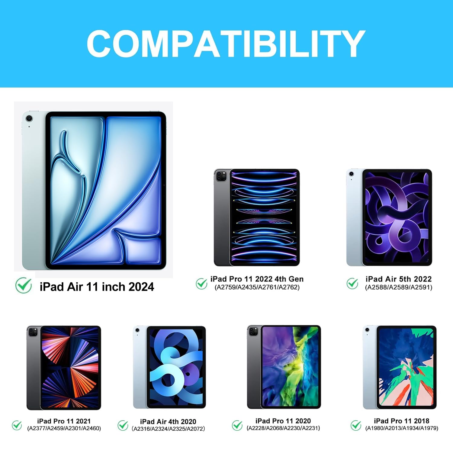 HOU iPad Air 11 Zoll Air 5./4. Gen Hülle mit Tastatur, für iPad Pro 11 Hülle mit Tastatur ,7 Farben Hintergrundbeleuchtung,Touchpad,QWERTZ,Weiß