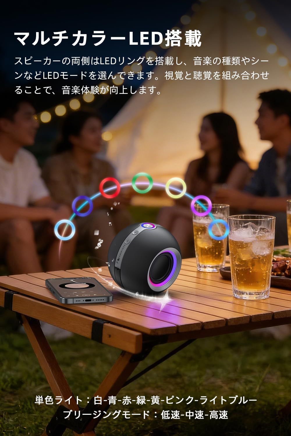 Amazon.co.jp: Nakamichi Bluetooth Speaker 7W Passive Radiator LED