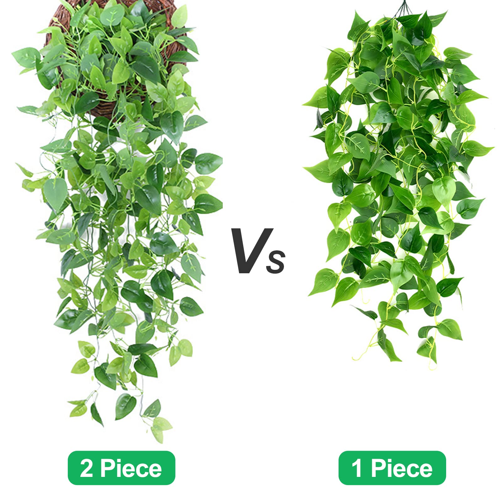 Newaner 2 Piezas Plantas Colgantes Artificiales, 100 Cm Planta Colgante SimulacióN Hiedra Verde Eneldo Guirnalda Colgante para Boda JardíN BalcóN Dormitorio Interior DecoracióN de La Pared