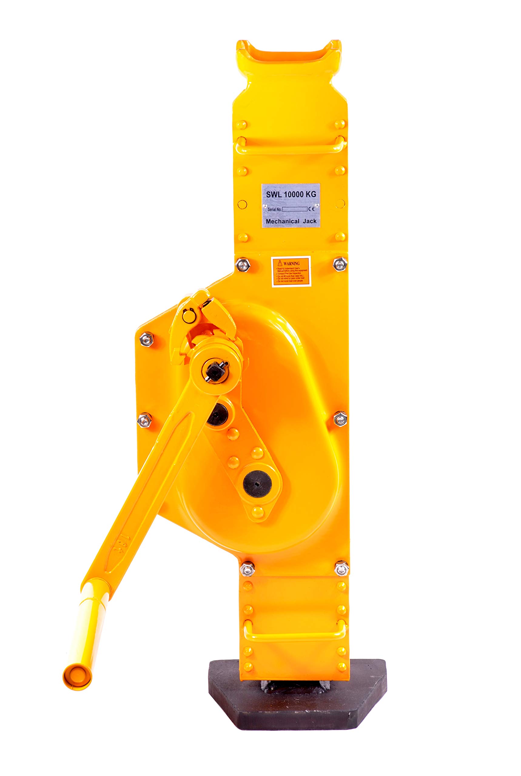 Stahlwinde 10t Stockwinde mit Ratschen-Kurbel Fußhöhe 30mm Low Steel Jack Handwinde Winde 10000kg