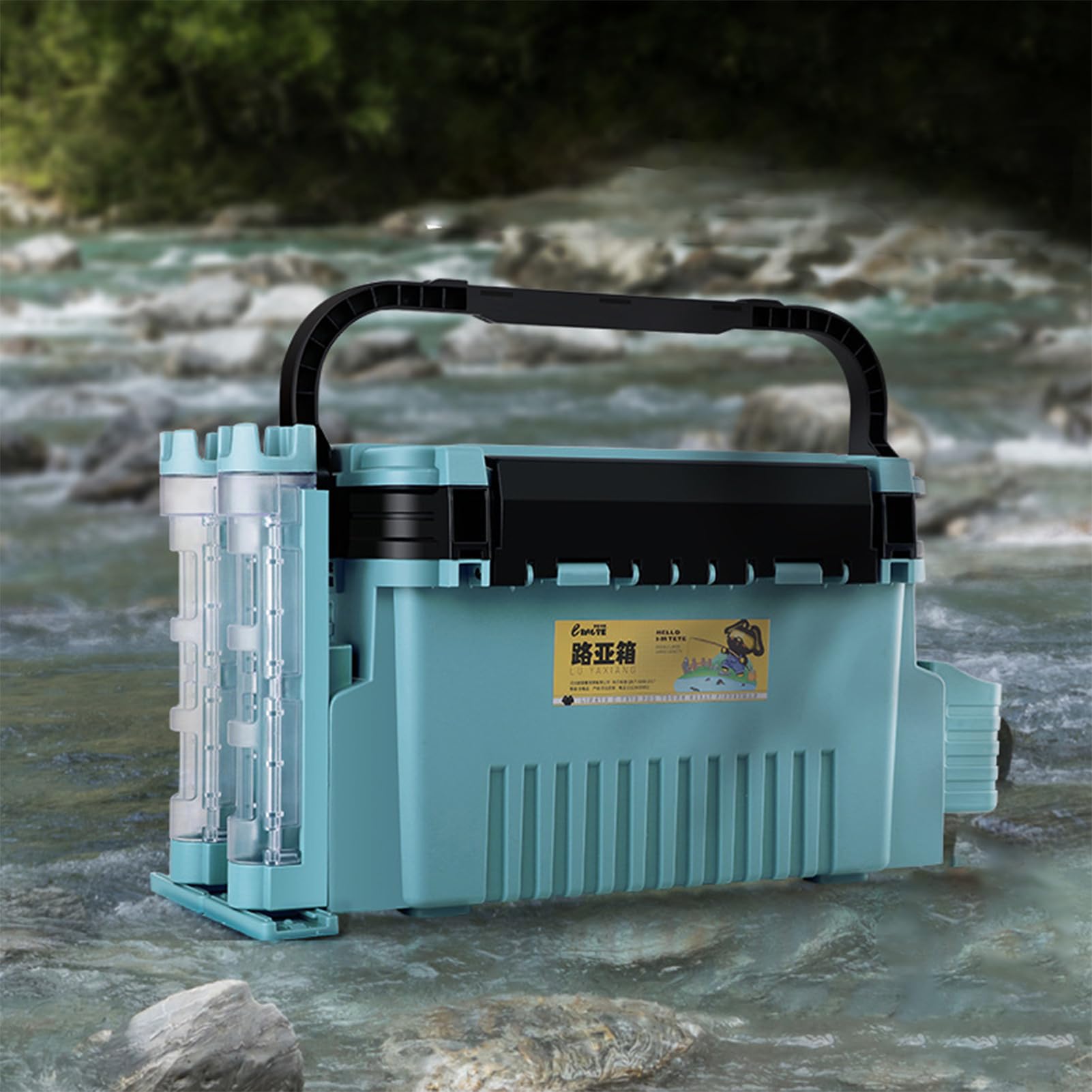 Cassetta per Esche Multiuso, Scatola per Pesca in Plastica di Grande Capacità, Valigetta Accessori con Attrezzatura da Pesca (Anti-esplosione, Blu)