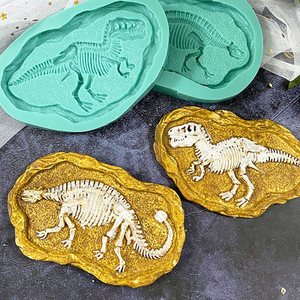 Stampo in silicone a forma di scheletro di dinosauro fossile stampo per colata in resina epossidica per decorazioni
