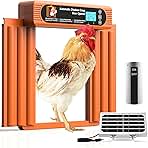 Automatic Chicken Coop Door Solar Powered, Extra Large Size, Anti-Pinch Design, Battery Powered Auto Chicken Door with Timer & Light Sensor, Large Solar Coop Door with Remote Control