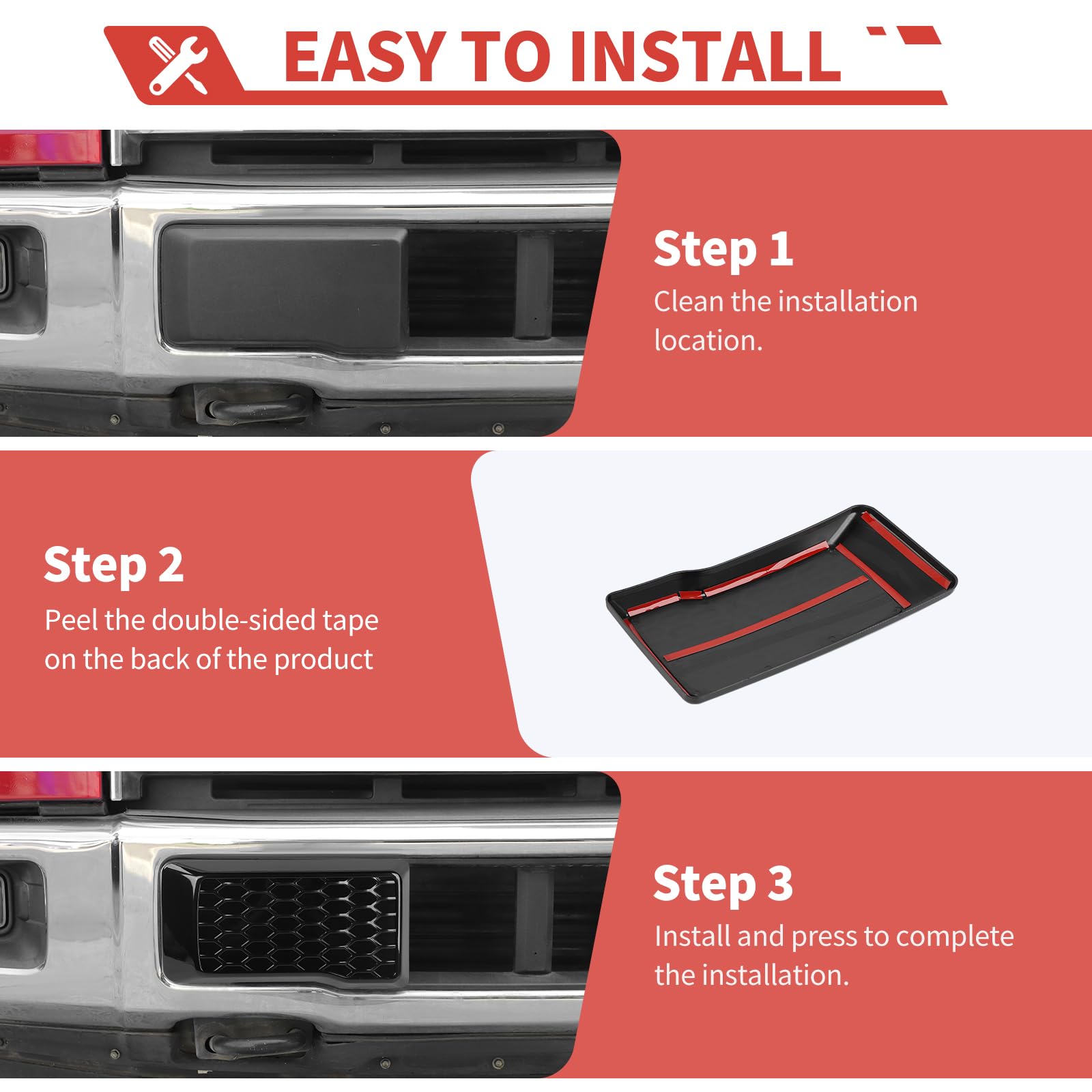 Front Bumper Guards Pads Insert Panel fit for Ford F150 2015-2020 Front Bumper Guards Protector,Black