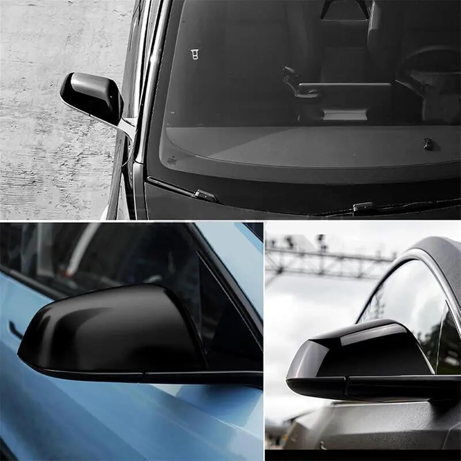 Compatible For Tesla Model 3 2017-2022 Car Replacement Rearview Side Mirror Cover Wing Cap Exterior Door Rear View Case Trim Carbon Fiber (Color : Carbon Fiber)