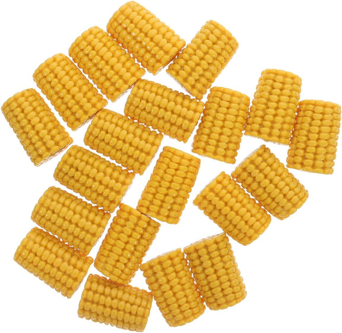 Yardwe Simulated Corn Cob Accessories 20 Pcs Resin Fake Mini Corn on the Cob for Diy Phone Cover Materials Kids Crafts Micro Landscape Home Decor
