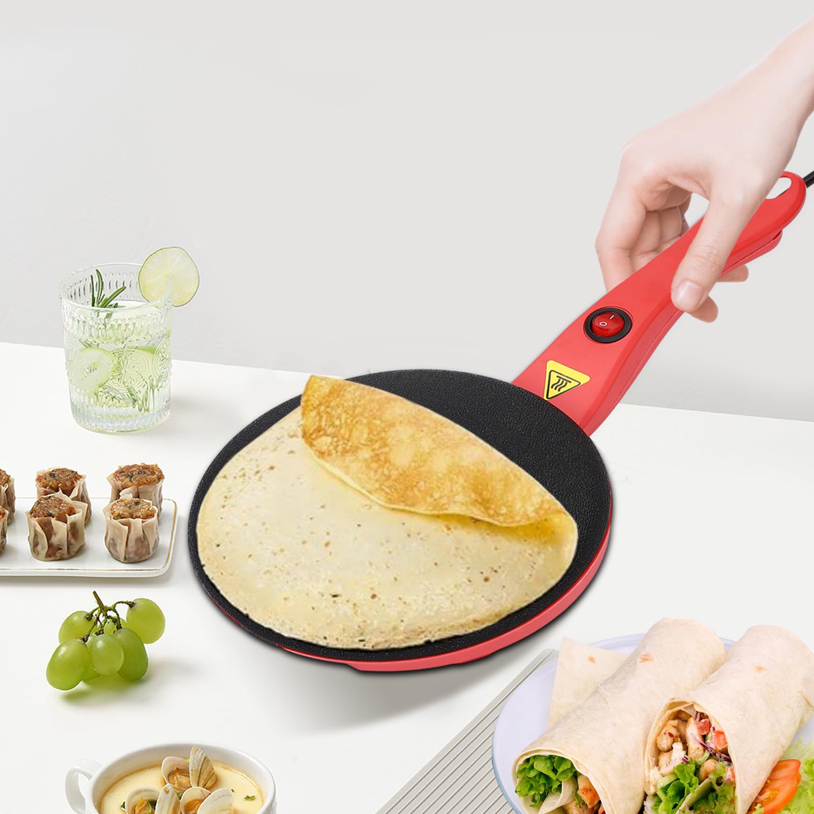 Amazon.com: Xlsdlvcnxz Electric Crepe Maker - Portable, Nonstick, Automatic Temperature Control for Crepes, Pancakes, Tortillas: Home & Kitchen