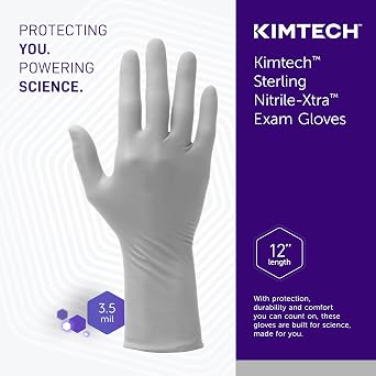 KIMTECH Sterling Nitrile-Xtra Exam Gloves (53137), 3.5 Mil, 12, Ambidextrous, XS, 100 Gloves/Box