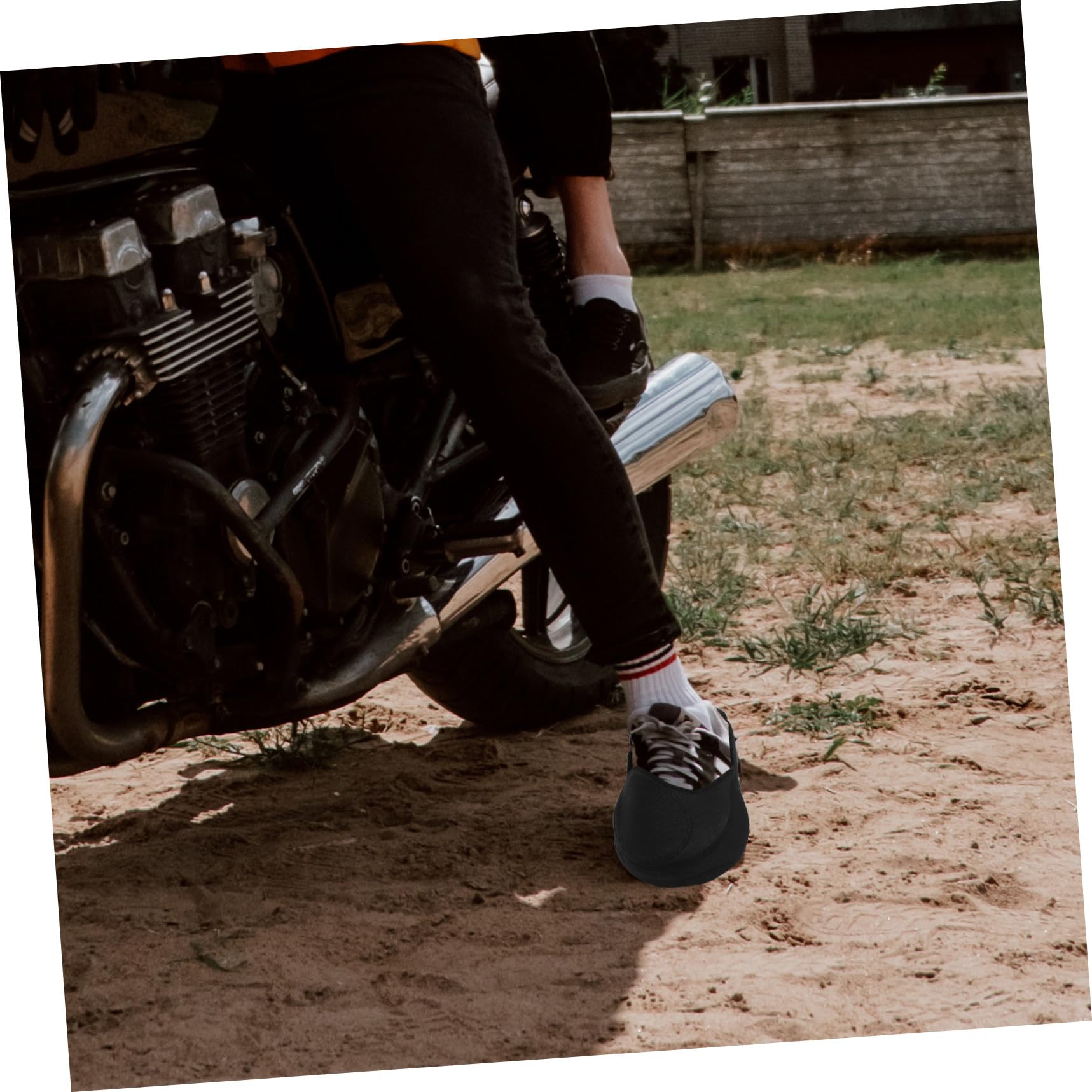 Toyvian Cubrezapatillas de Ciclismo Protector de Zapatos Cubiertas de Zapatos de Motocicleta Protector de Zapatillas Cubierta de Zapatos de Moto Cubierta de Maletero TPU Negro
