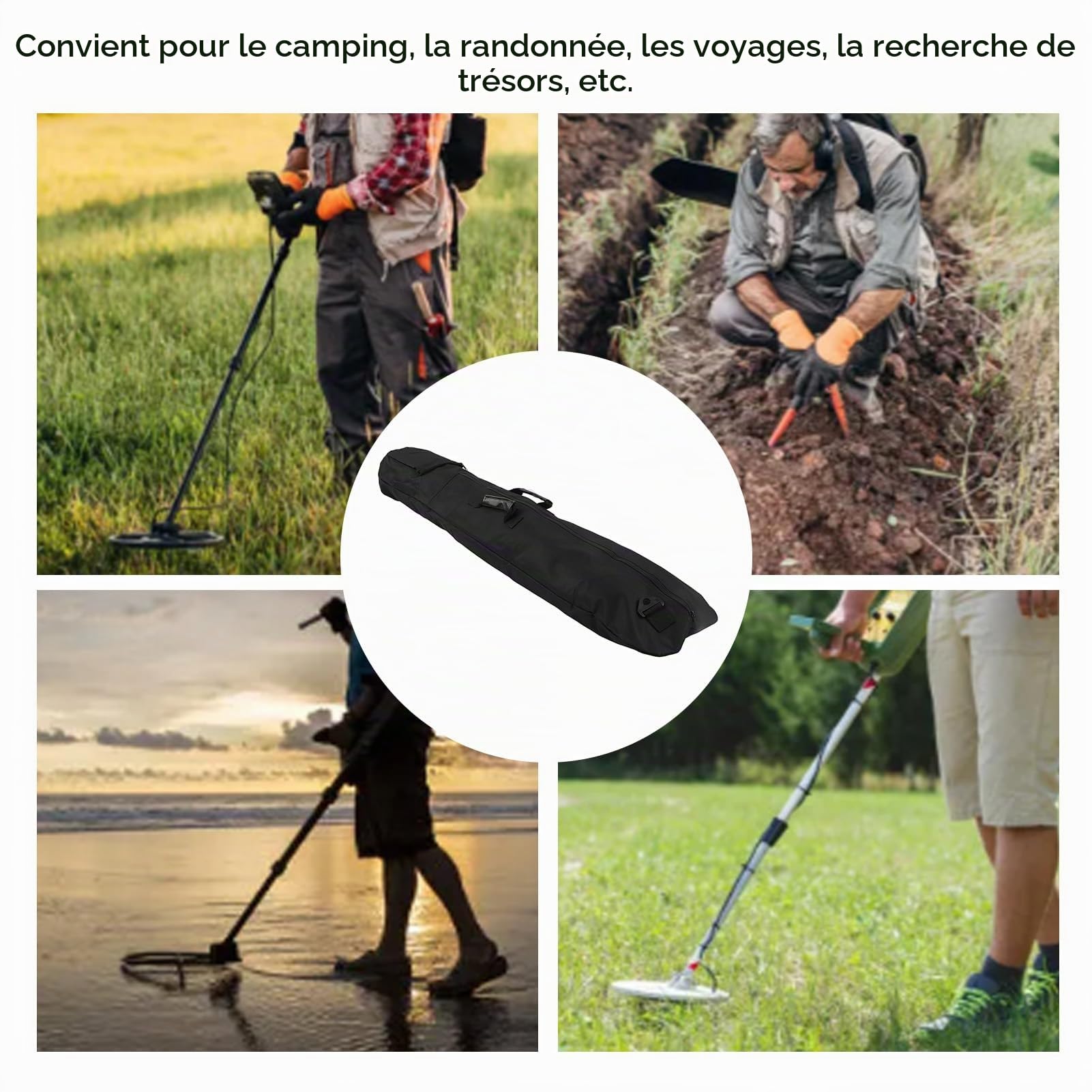 Sac de Transport rembourré Tout Usage, Sac de Transport Universel pour Détecteur de Métaux, Design Multi-poches, étanche, Grande capacité pour l'aventure.