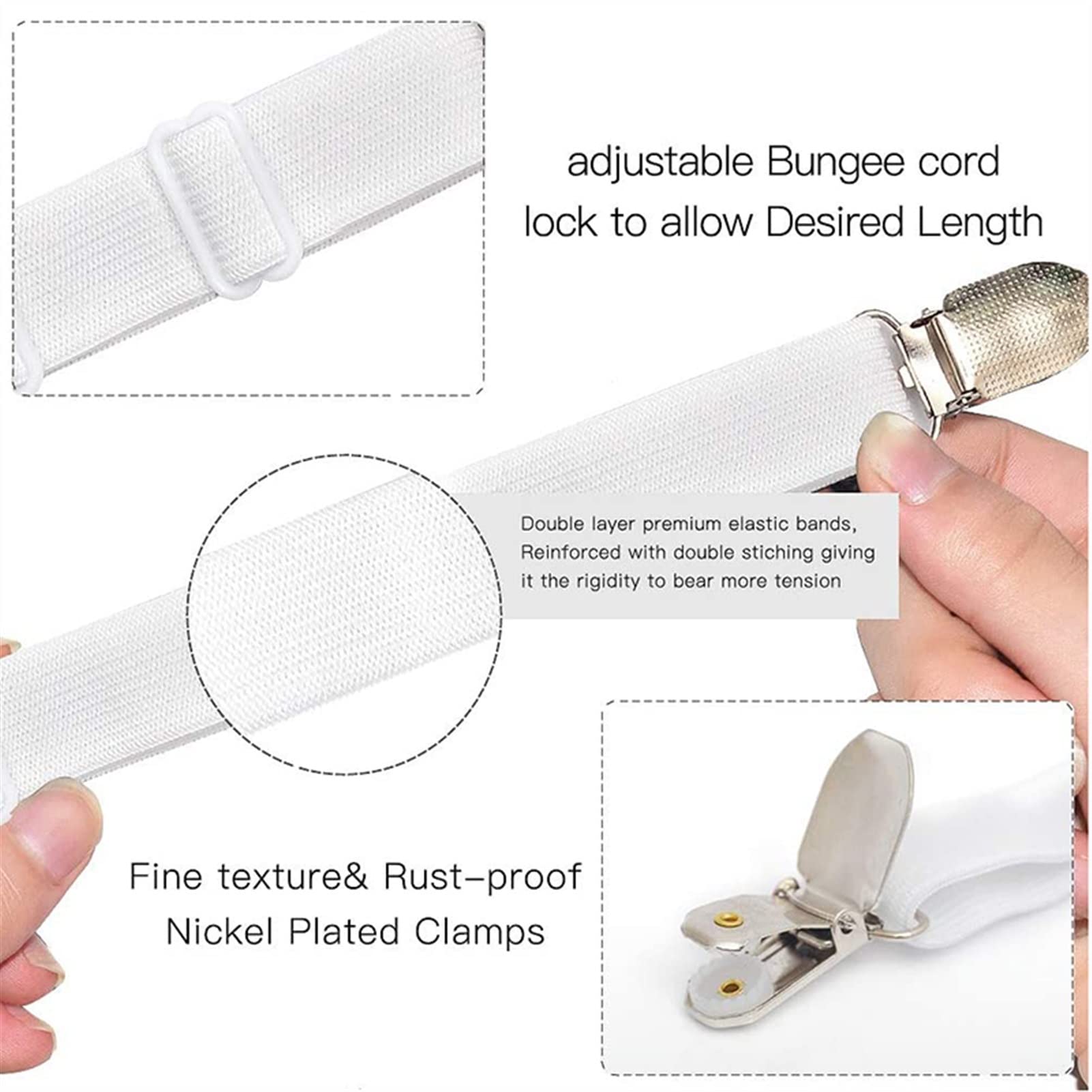 Bettlakenspanner 12 Clips Elastische Bettwäsche Grippler Gürtel Befestigungselement rutschfeste Gurt Matratze Clip Befestigungselemente Deckendecken Greifer Organisieren Gadget Betttuchspanner (Color